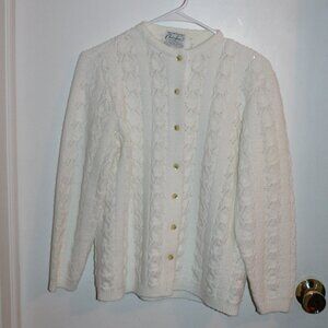 Vintage Chris Ann "Wintuk" acrylic cable-knit cardigan